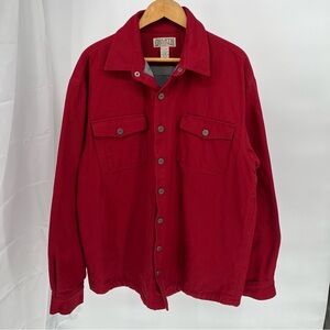 Duluth Trading Mens Hanger Bender Fire Hose Shirt Jacket Size XLT Fleece Lined